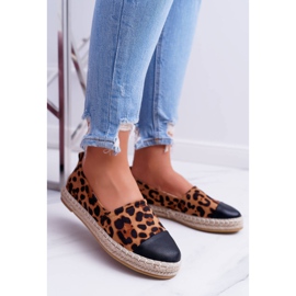 NFR Dame Espadrilles Leopard Flaty brun 1