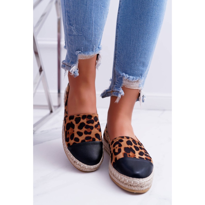 NFR Dame Espadrilles Leopard Flaty brun 2