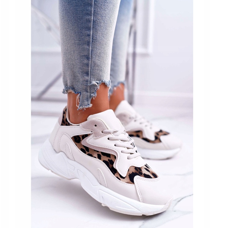 FJ1 Sportssko til kvinder Beige Leopard Mezeno hvid brun 1