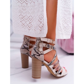 FRERY Kvinders sandaler på en høj hæl Elegant med stropper Beige Villey 4