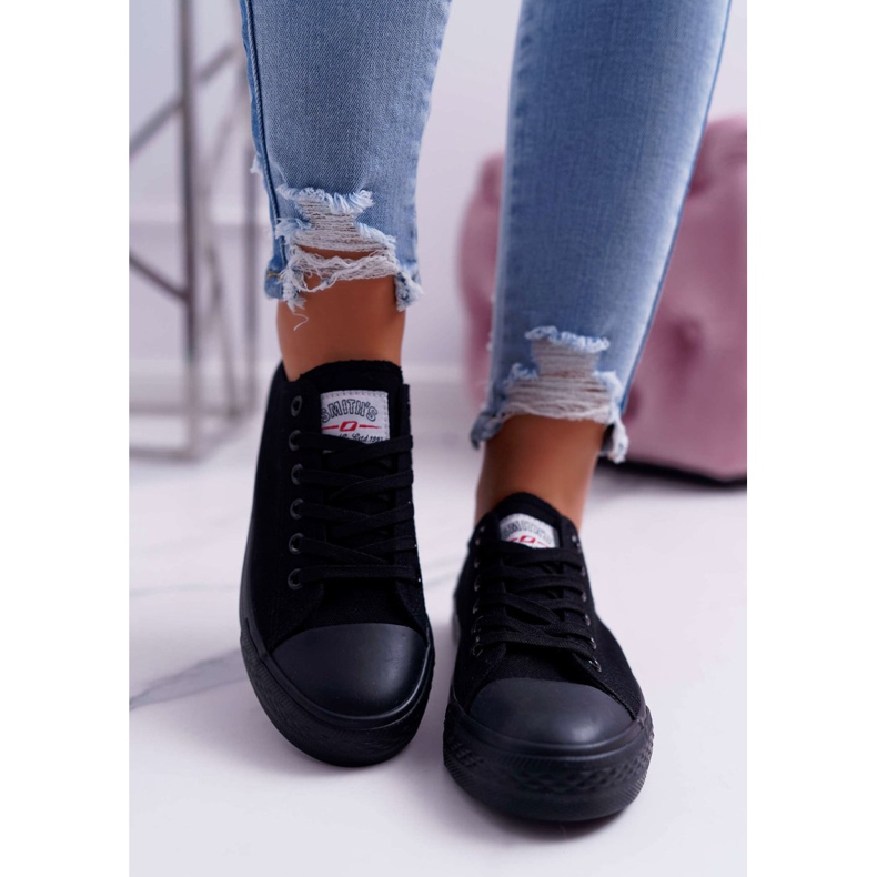 Smith's Black kvinders lave sneakers sort 2