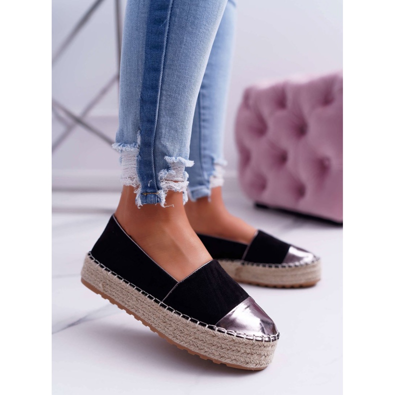 Kvinders Espadrilles Black Ringer Platform sort 1