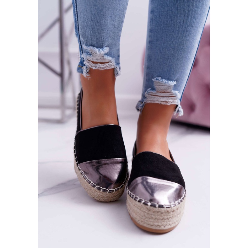 Kvinders Espadrilles Black Ringer Platform sort 2