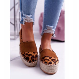 Kvinders Espadrilles Camel Platform Ringer brun 2