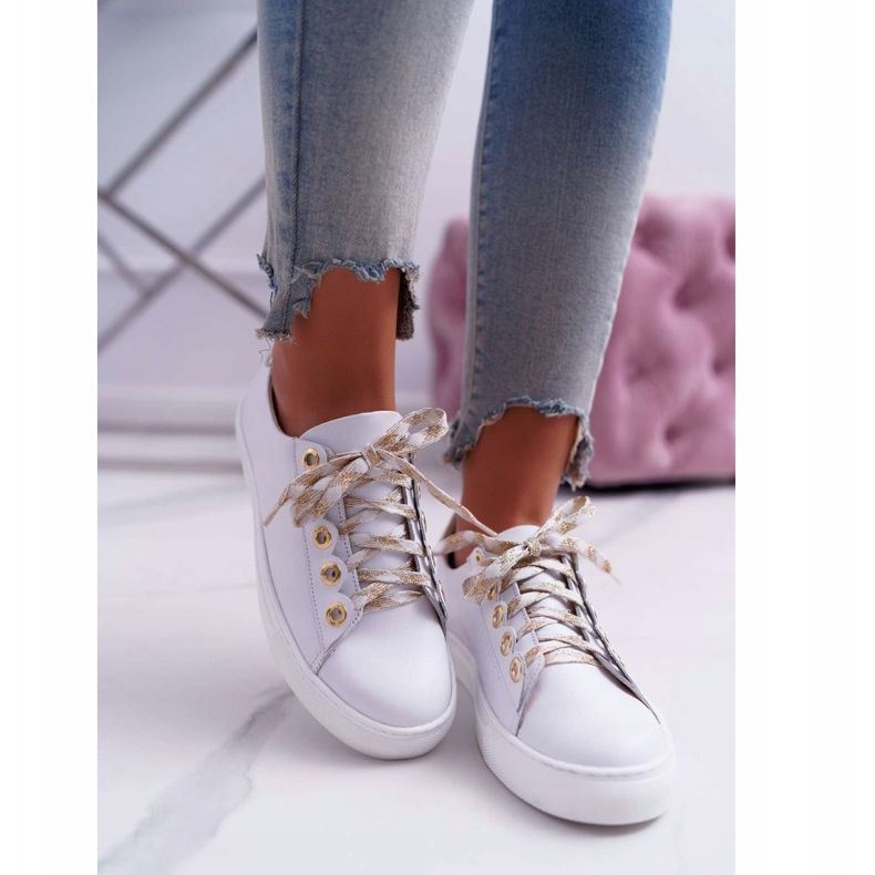 Nicole Kvinders lædersneakers Hvid Viss 2