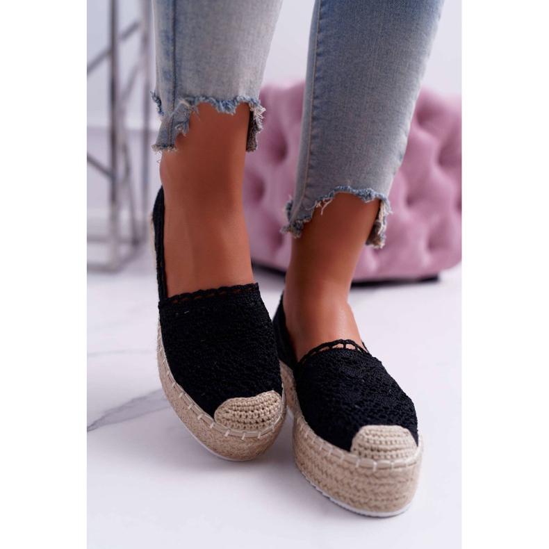 Kvinders sort blonde Espadrilles Lovely Haven 2