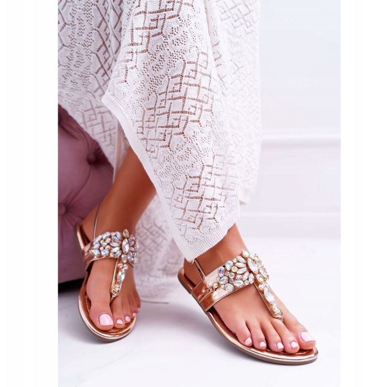 Kvinders sandaler Lu Boo Petrol Crystals Rose Gold Sonne lyserød 1