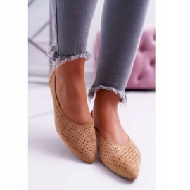 Kvinders Ballerinas Lu Boo Openwork Camel Dessert brun 2