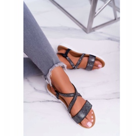Kvinders sandaler Lu Boo med cubic zirconia 406-5 sort Stella 4