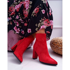 FRID Damestøvler på hæl med lynlås i Spitz Red Ferol rød 1