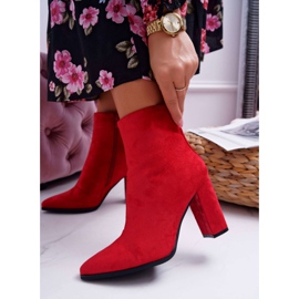 FRID Damestøvler på hæl med lynlås i Spitz Red Ferol rød 4