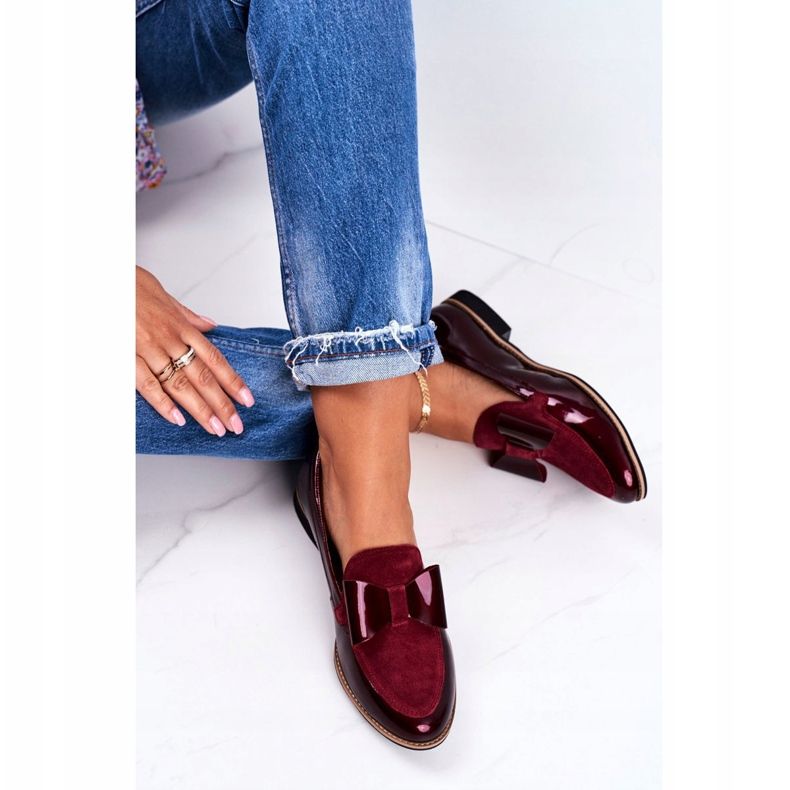 Kvinder Brogues Maciejka lakerede loafers Bourgogne 04099-44 / 00-1 rød flerfarvet 2