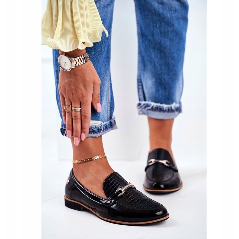 Dame Brogues Maciejka lakerede loafers sort 4099A-01 / 00-1 2