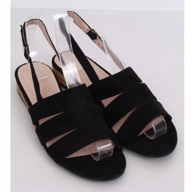 Sorte sandaler espadrilles 9291 Negro 1