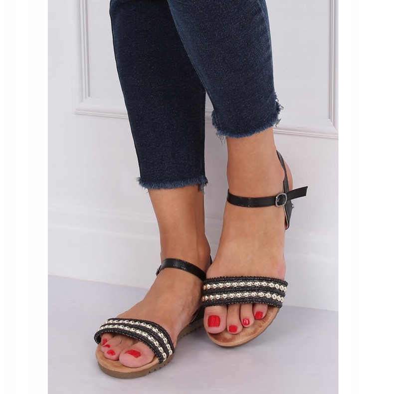 Sorte kvinders sandaler HT-68 Sort 1