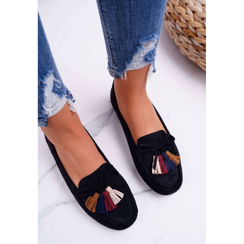 Kvinders loafers ruskind sort S.Barski A199 Mohabe 2