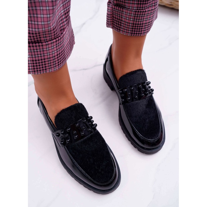 FRANA Kvinders slip-on lakeret sort lækker 2