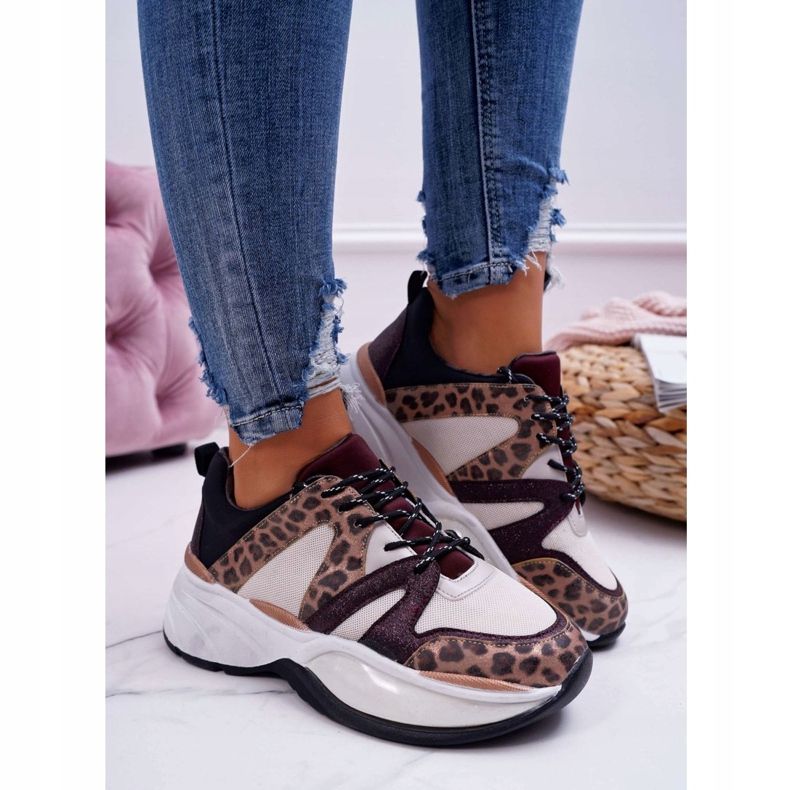 Kvinders sportssko Burgundy Snake Skin Larey rød 2