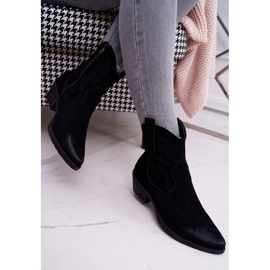 BUGO Cowboystøvler til kvinder Suede Black Ferders sort 2