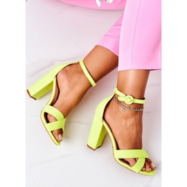 PS1 Kvinders sandaler på hæl ruskind Fluo gul Telmen 1