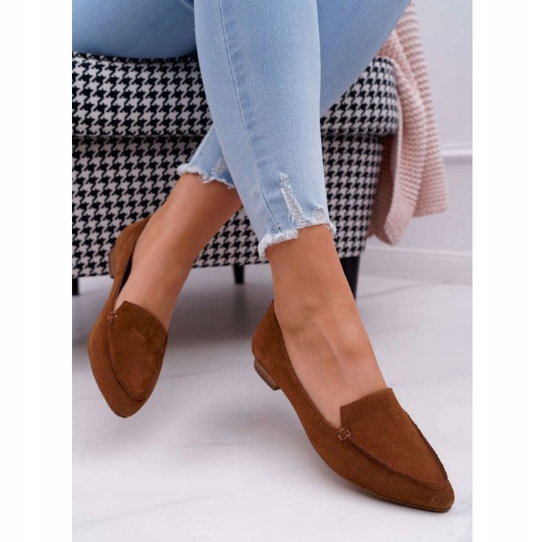 Nicole Loafers til kvinder i ruskind i læder Loafers Cognac Homny brun 1
