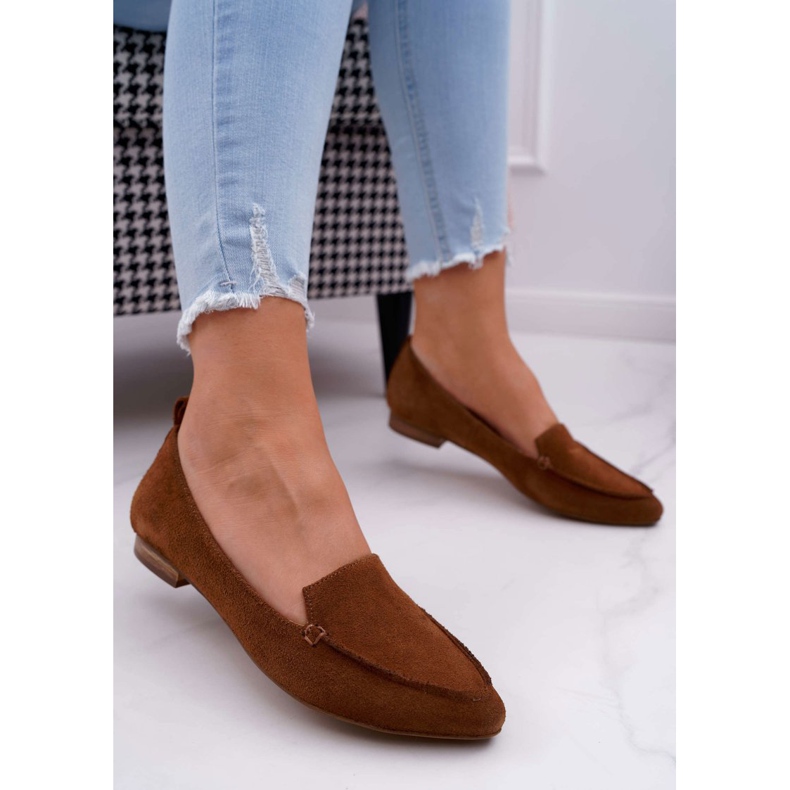 Nicole Loafers til kvinder i ruskind i læder Loafers Cognac Homny brun 2