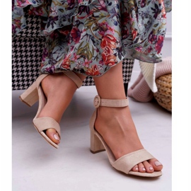 EVE Kvinders sandaler på hæl ruskind Beige Lexi 2