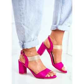 S.Barski Kvinders sandaler på hæl ruskind Fuchsia Enjoy lyserød 4