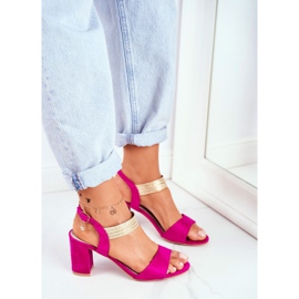 S.Barski Kvinders sandaler på hæl ruskind Fuchsia Enjoy lyserød 2