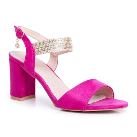 S.Barski Kvinders sandaler på hæl ruskind Fuchsia Enjoy lyserød 1