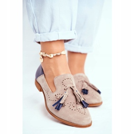 Dame Brogues Maciejka Læder Loafers Beige 04484-04 / 00-5 2