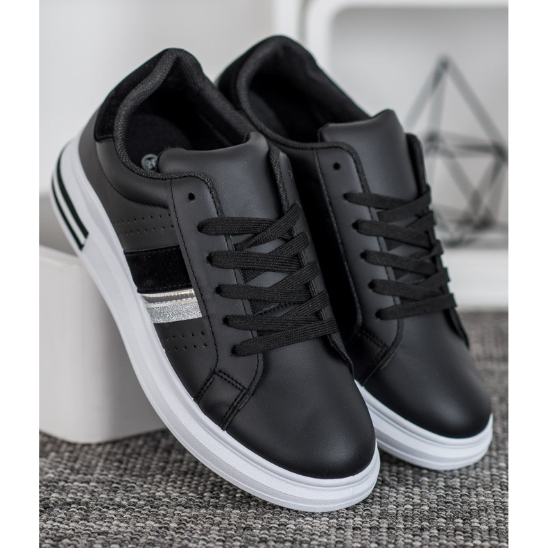 SHELOVET Stilfulde sneakers sort 2