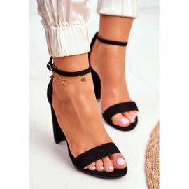 ADY Kvinders sandaler på hæl ruskind sort Anastasie 4