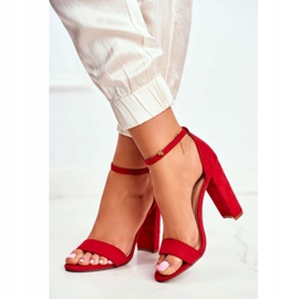 FW1 Kvinders sandaler på hæl ruskind rød Anastasie 4