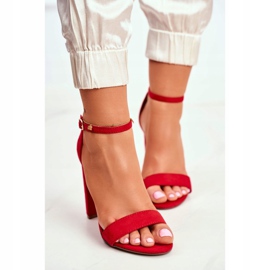 FW1 Kvinders sandaler på hæl ruskind rød Anastasie 2