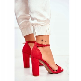 FW1 Kvinders sandaler på hæl ruskind rød Anastasie 3