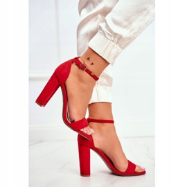 FW1 Kvinders sandaler på hæl ruskind rød Anastasie 1