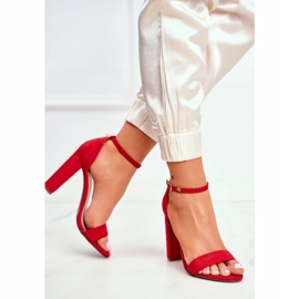 FW1 Kvinders sandaler på hæl ruskind rød Anastasie 5