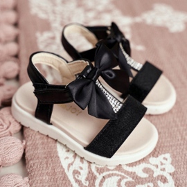 FRROCK Børnesandaler med velcro til piger sort Bella 1