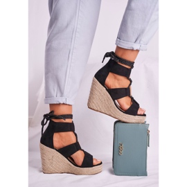 Bellucci Kvinders sandaler på kile Espadrilles sort Beautiful One 2
