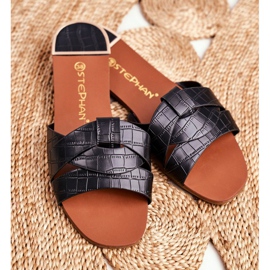Kvinders hjemmesko Snake Skin Black Chance sort 1