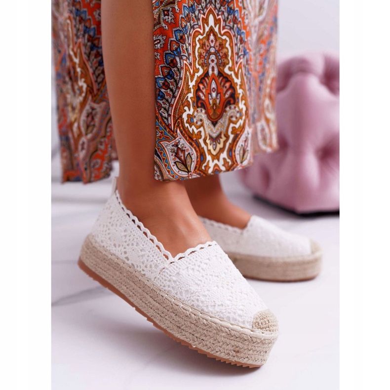 ADY Dame Espadrilles Blonder Hvid Desante Platform 1