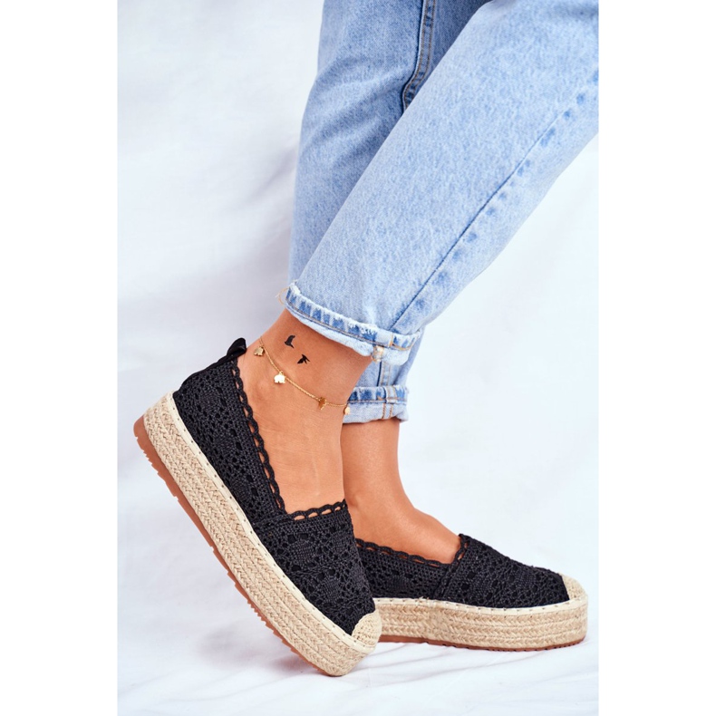 ADY Dame Espadrilles Blonder Sort Desante Platform 2
