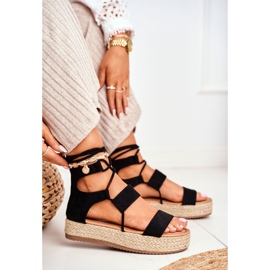 Kvinders espadriller på platformen bundet sort Fuerta 1