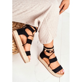 Kvinders espadriller på platformen bundet sort Fuerta 2