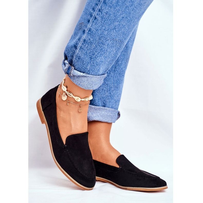 SEA Kvinders Brogues Slip On Suede Sort Twinky 1