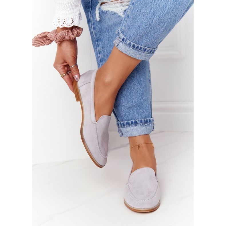 PS1 Kvinders Brogues Slip On Suede Grey Twinky grå 2