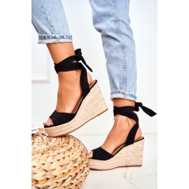 FRID Kvinders sandaler på kile Espadrilles sort Ollie 1