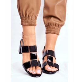 Kvinders sandaler Sergio Leone lakeret sort SK910 2
