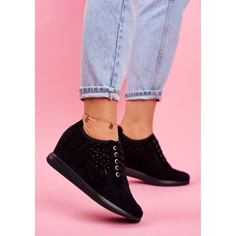 Dame Sneakers Sergio Leone Openwork Sort PB122 1